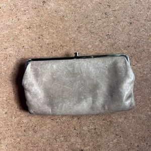 Hobo Y2K Lauren leather wallet smoke grey bohemian clutch magnetic close